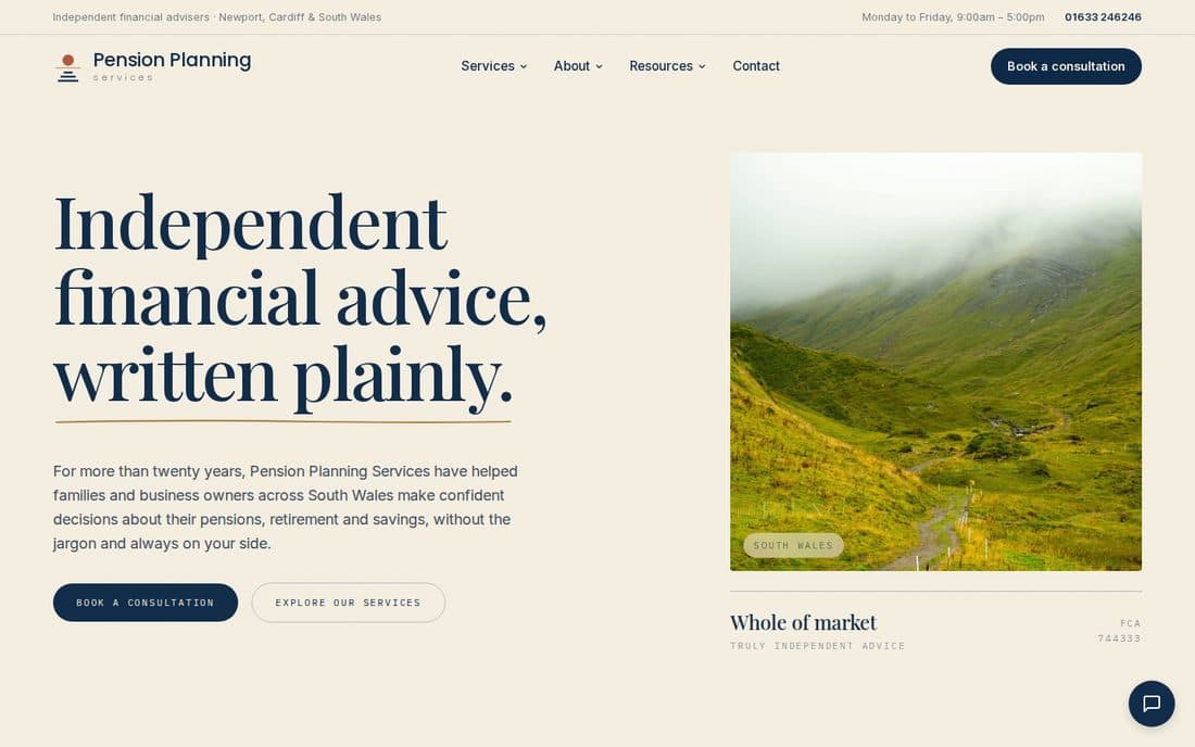 Pension Planning Services homepage